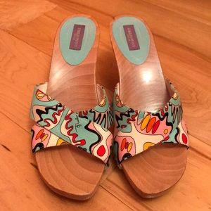 Emilio Pucci wooden sandals